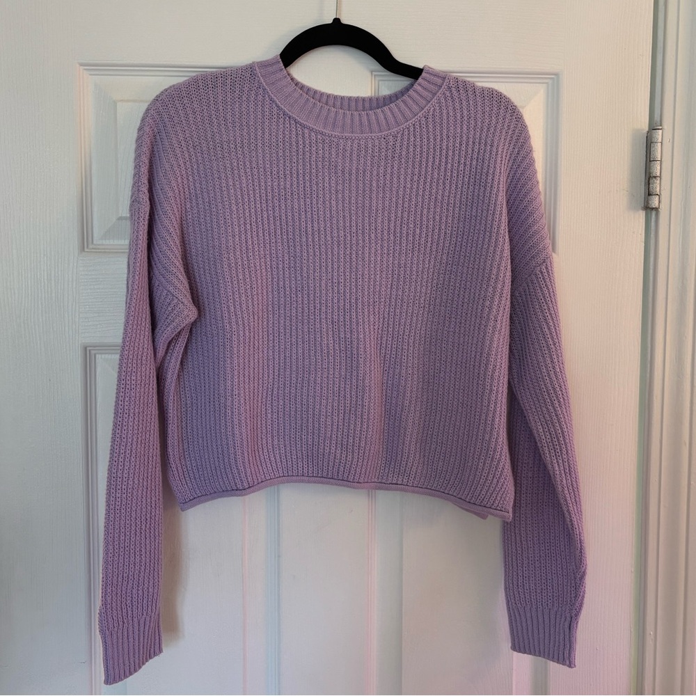 Wild Fable Purple Cropped Sweater, Size Medium